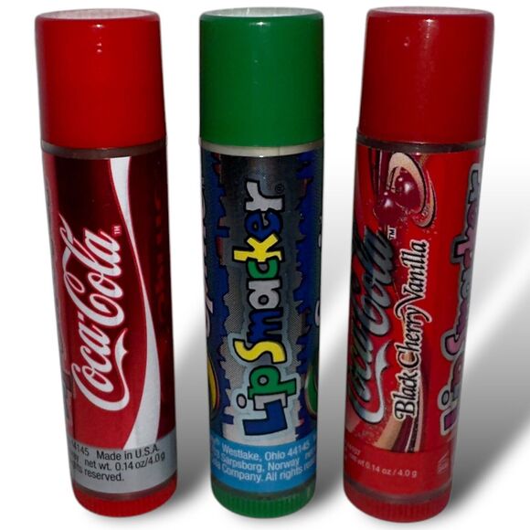 Bonne Bell Lip Smackers Coca Cola Black Cherry Vanilla, Original, Sprite 3 pc - Picture 2 of 7